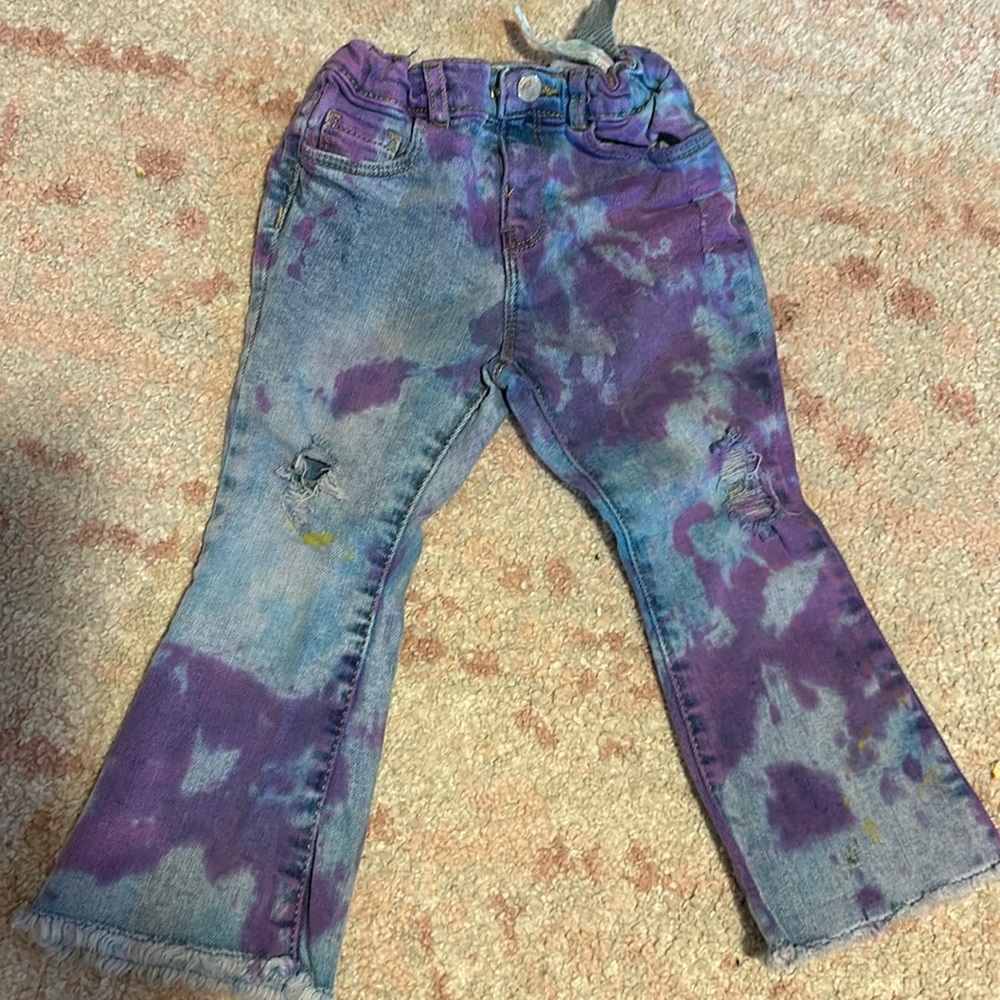 Tie dye Zara Bell bottom jeans 2-3